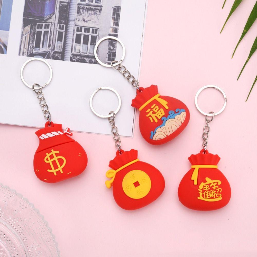 Dragon Year Chinese New Year Keychain PVC Dragon Year Cartoon Keyring Friends Birthday Gifts