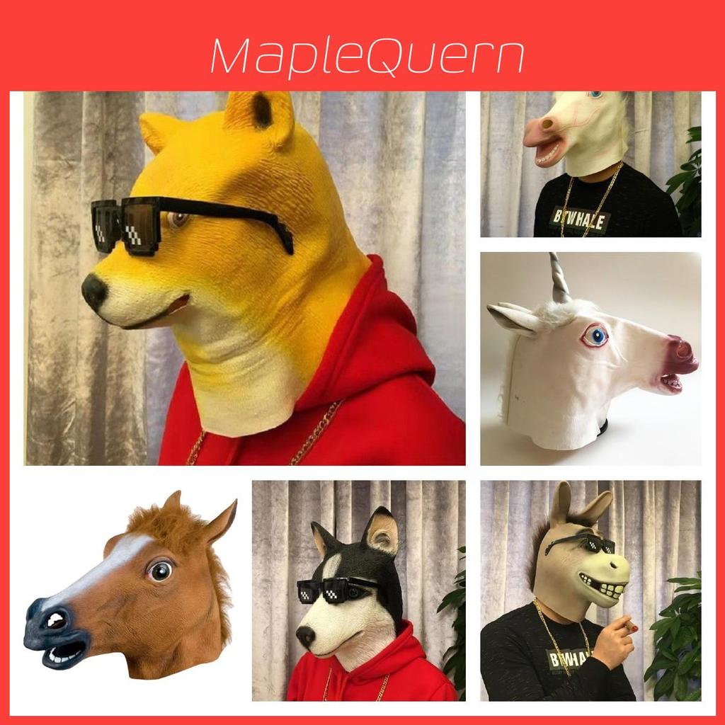 Maschera a Testa di Cavallo Halloween Cosplay Accessorio Costume Per Adulti Spaventosa E Realistica