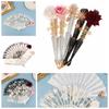Home Decoration Photography Prop Folding Fan Dance Hand Fan Lace Rose Folding Fan Lolita Lace Fan