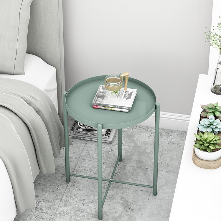 Nordic Round Coffee Table: Modern, Compact Side Table for Living Room or Bedroom.