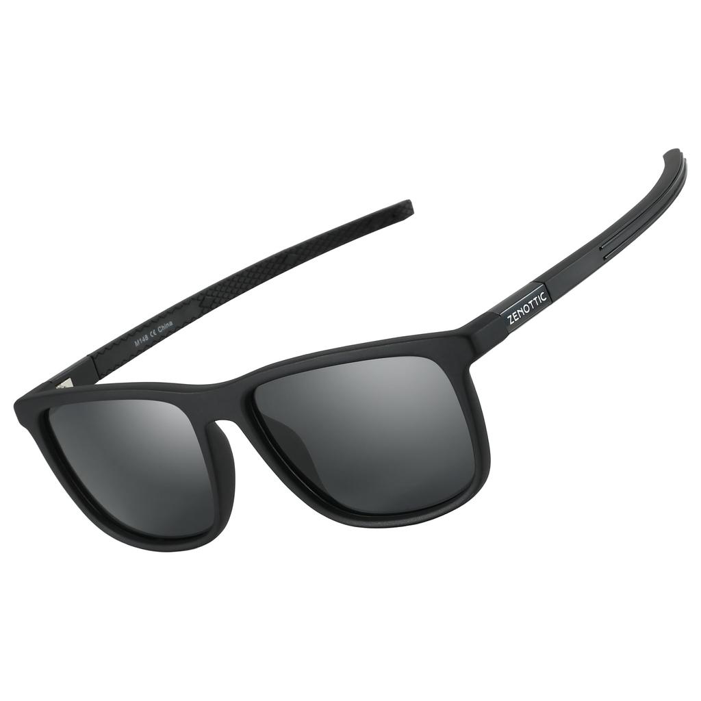 ZENOTTIC Square Polarized Sunglasses for Men - Lightweight TR90 Frame UV Blocking Shades for Driving Fishing Golf Sports