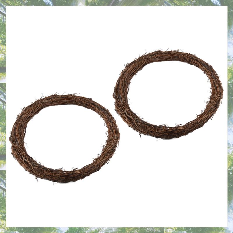 Premium-2PCS 14 Inch Grapevine Wreaths Vine Branch Wreath Rattan Wreath Garland For DIY Christmas Craft Or Wedding Decors