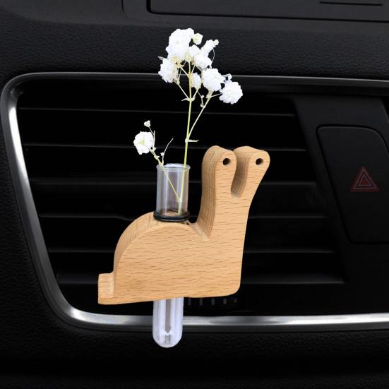 Car Air Outlet Decoration Artistic Flower Arranger Holder Universal Simple Installation Tube Vases with Magnet Stand Auto Interior Decor Accessory