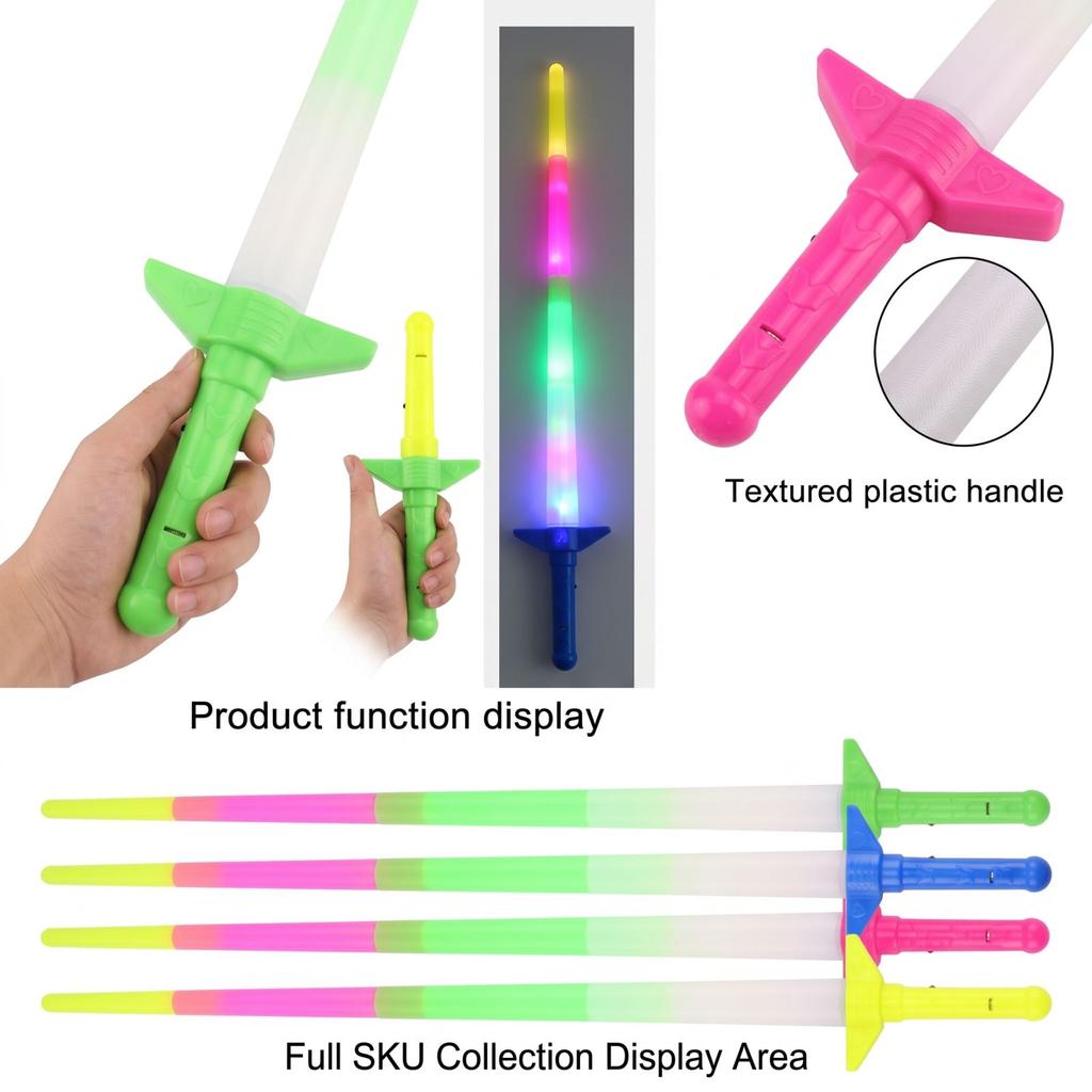 Multi-Color 4- Telescoping LED for Kids Party Favors, Birthday, Halloween, Christmas Gift Toy (Assorted Colors)