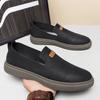 2024 Spring Fashion New Men's Leather Comfortable Lazy Shoes Driving Shoes Brand Four Seasons Leisure Outdoor Sports Board Shoes
