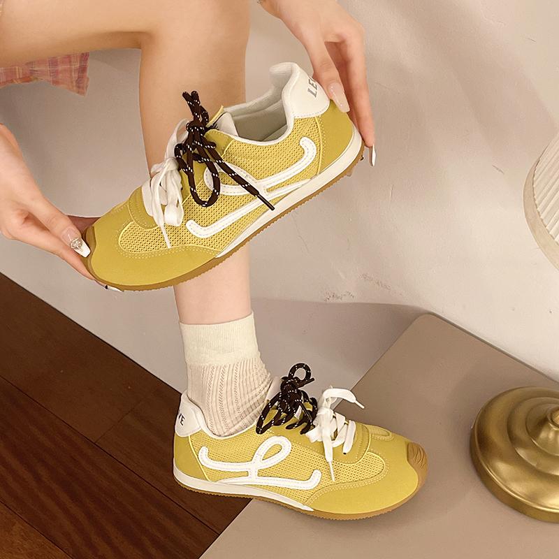 Retro Flat Bottom Butterfly Knot Shoelaces Breathable Mini Shoes Women's Casual Shoes EVA Insole Non-Slip Spring Autumn