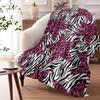 Leopard Print Patchwork Throw Soft Flannel Throw Summer Blanket Lightweight Cozy Nap Blanket for Sofa Bed Travel