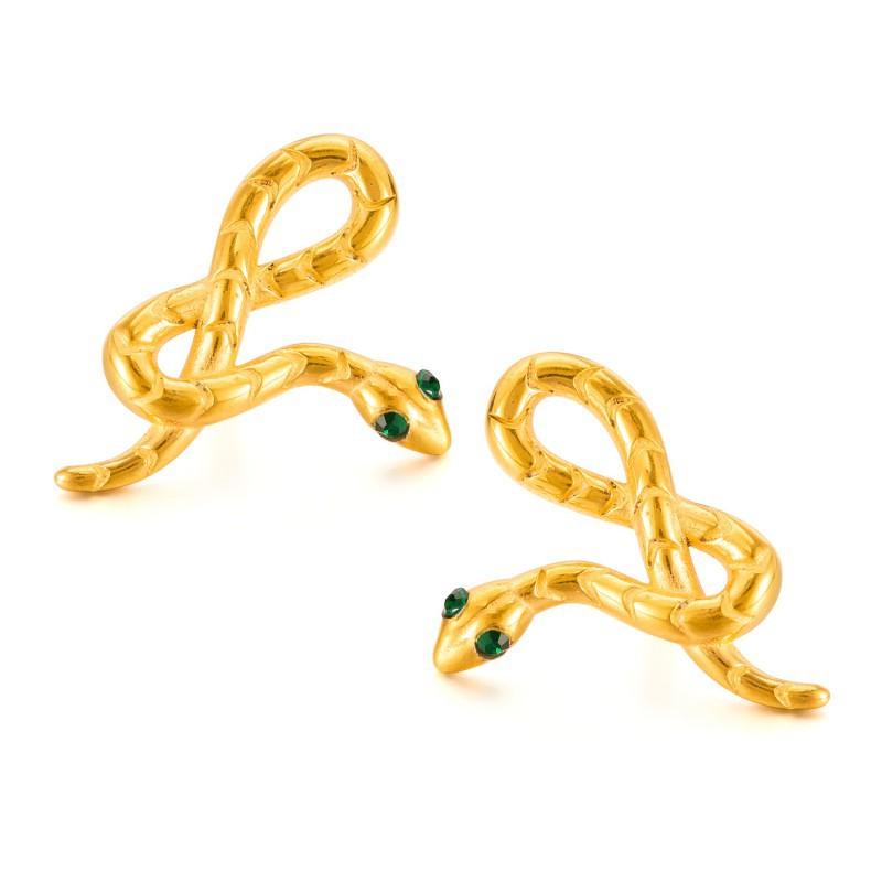 Creative Earrings Men's Stainless Steel Personality Hip-hop Punk Style Snake Shaped Titanium Wholesale