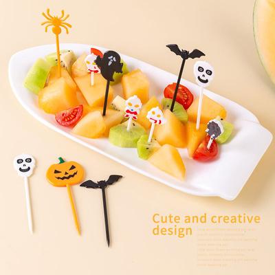 10 szt./zestaw Kreskówkowe Dziecięce Wykałaczki do Ciasta i Deserów Wykałaczki do Lunchu Widelec na Halloween Widelec do Owoców Widelec do Jedzenia Dekoracja na Przyjęcie Lunchowe Bento