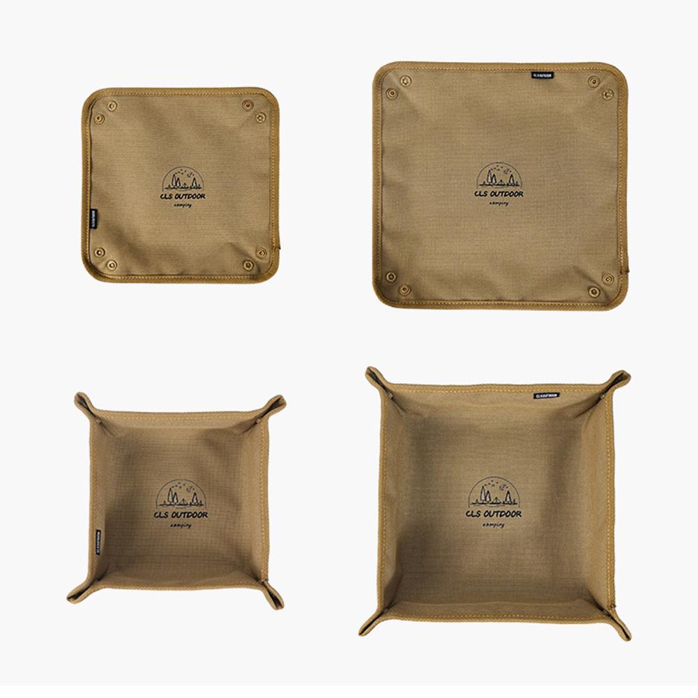 Camping Storage Tray Oxford Cloth Daily Necessities Storage Box Portable Folding Sundries Storage Box for Outdoor Hiking Travel