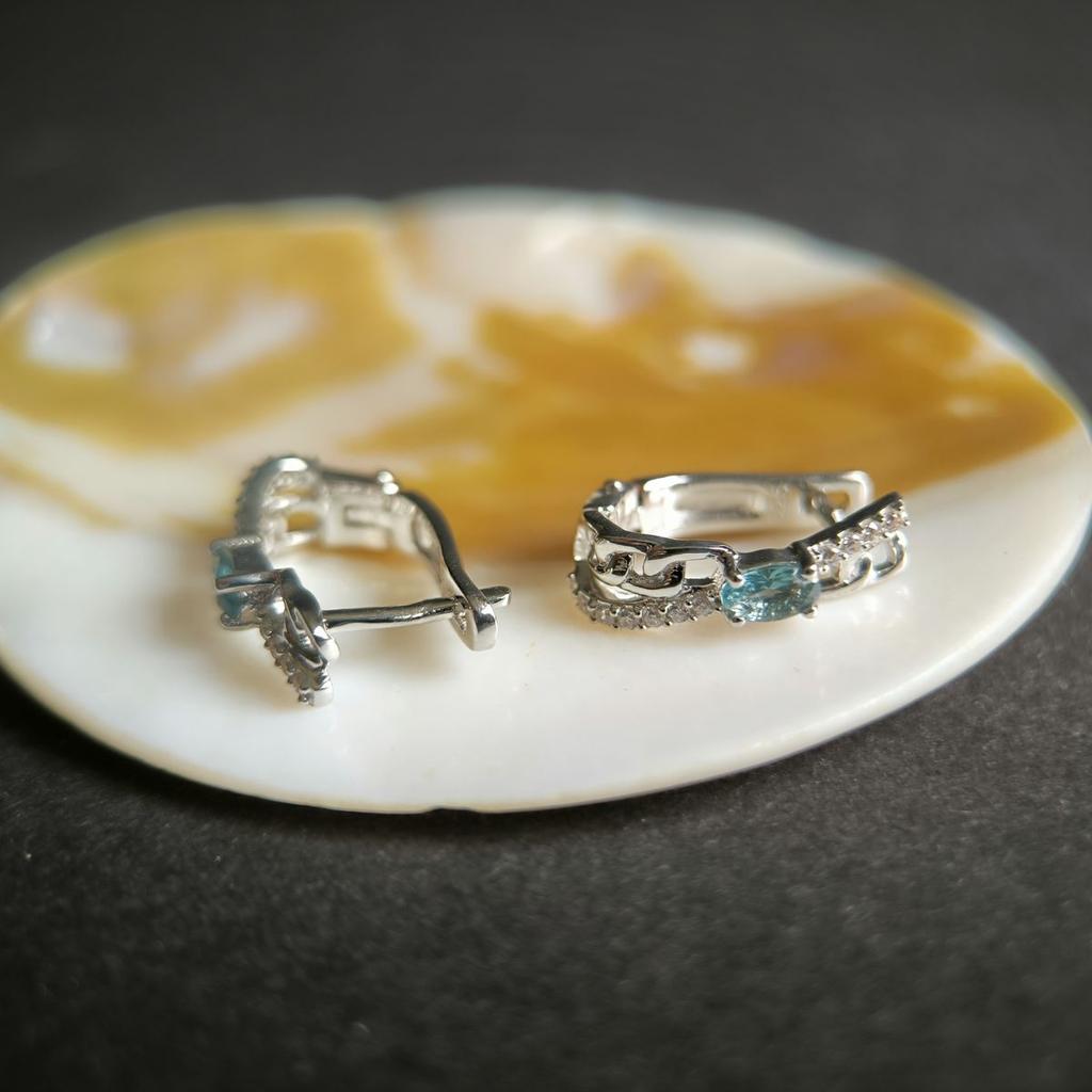 Silver Earrings with London Blue Topaz 0.638ct (2188704)