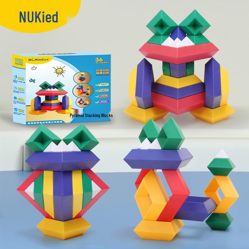 

Newqi Educational Pyramid Blocks: Large, Versatile Puzzle & Jenga for Kids