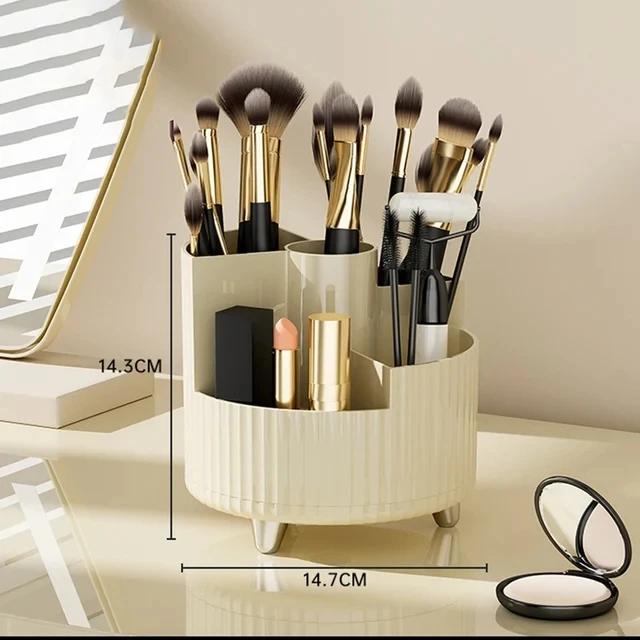 

Luxury Makeup Organiser Lipsticks Make Up Container Vanity Organizer Box 360° Rotating Makeup Brush Holder Cosmet Storag Box