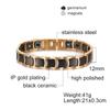 Vinterly Steel Magnetic Bracelet Male Black Ceramic Health Energy Germanium Men Hand Chain Link Gold-color Jewelry Waterproof