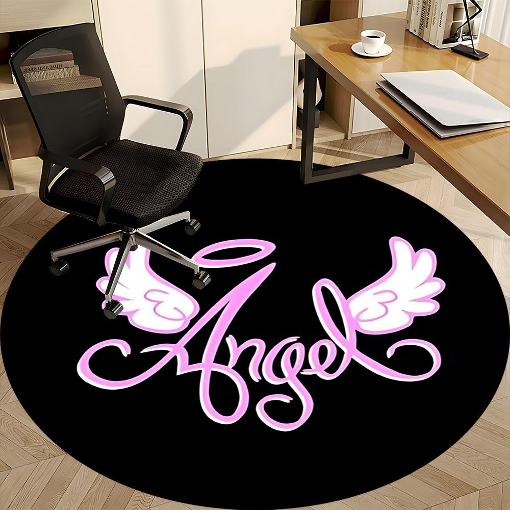 1pc Angel WingsChair Carpet for Office, Indoor Non-Slip Washable Polyester Fiber Carpet, Mat For Office, Machine Washable