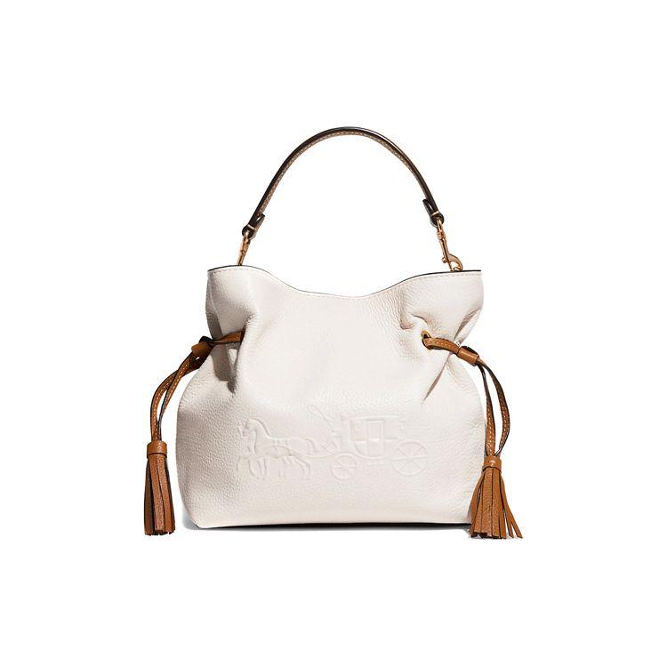 

Coach Andy 24 Color Block Drawstring Logo Leather Tote Shoulder Crossbody Bag Medium Women Bags White CA164-IMCAH Basic Set (Bag+Dust Bag)