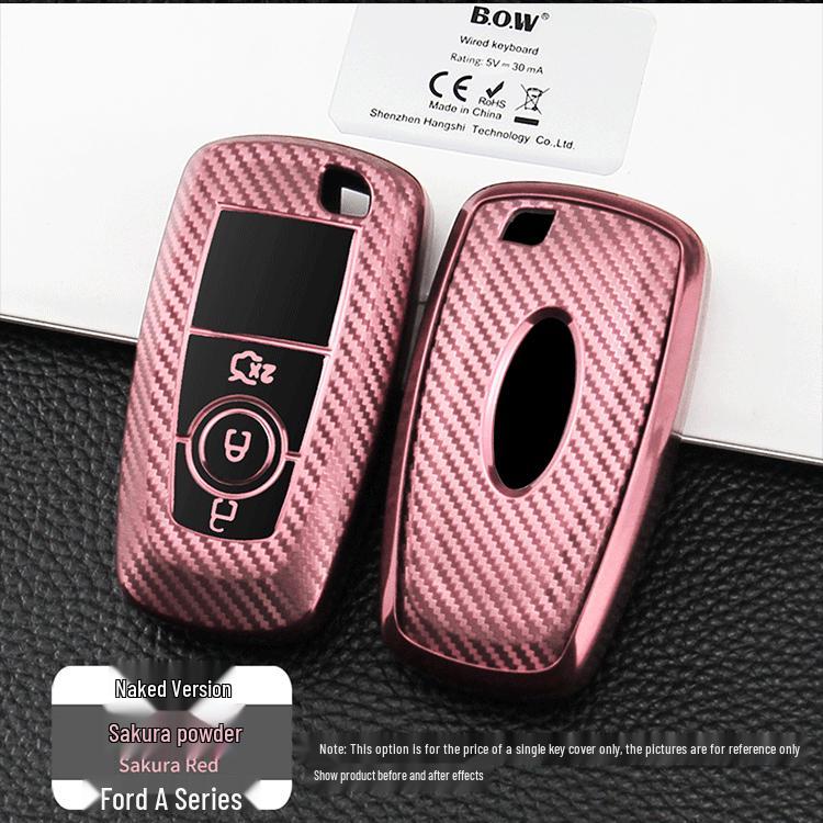 Ford Model A Carbon Fiber Pattern TPU Car Key Protective Case
