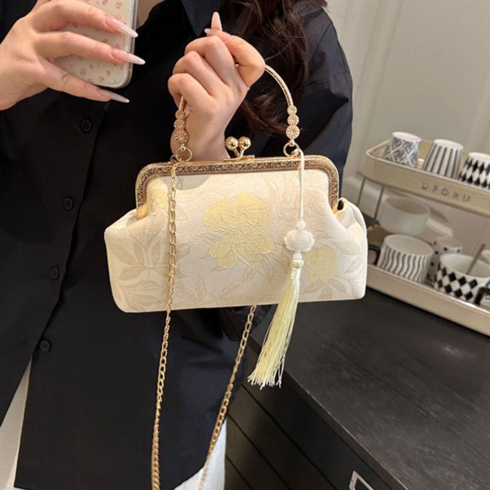 Cheongsam Accessories Chinese Style Handbag Flower Pattern Ladies Shell Bag Women
