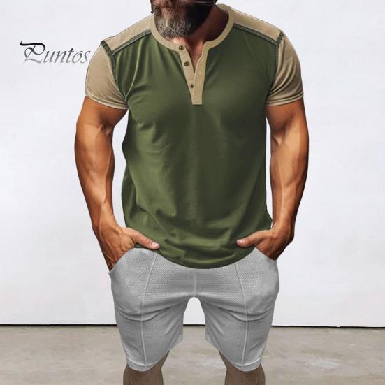 

Комплект летней спортивной одежды из 2 предметов: футболка с V-образным вырезом, пуговицами, коротким рукавом, эластичным поясом, шортами, вафельный лоскутный цветной спортивный костюм S белый