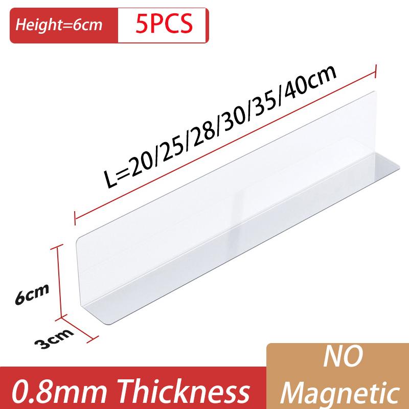 

L-Shaped Plastic Shelf Divider, Transparent, Convenience Store Display Stand, Supermarket Shelf Divider, Goods Frame Separators L25cm