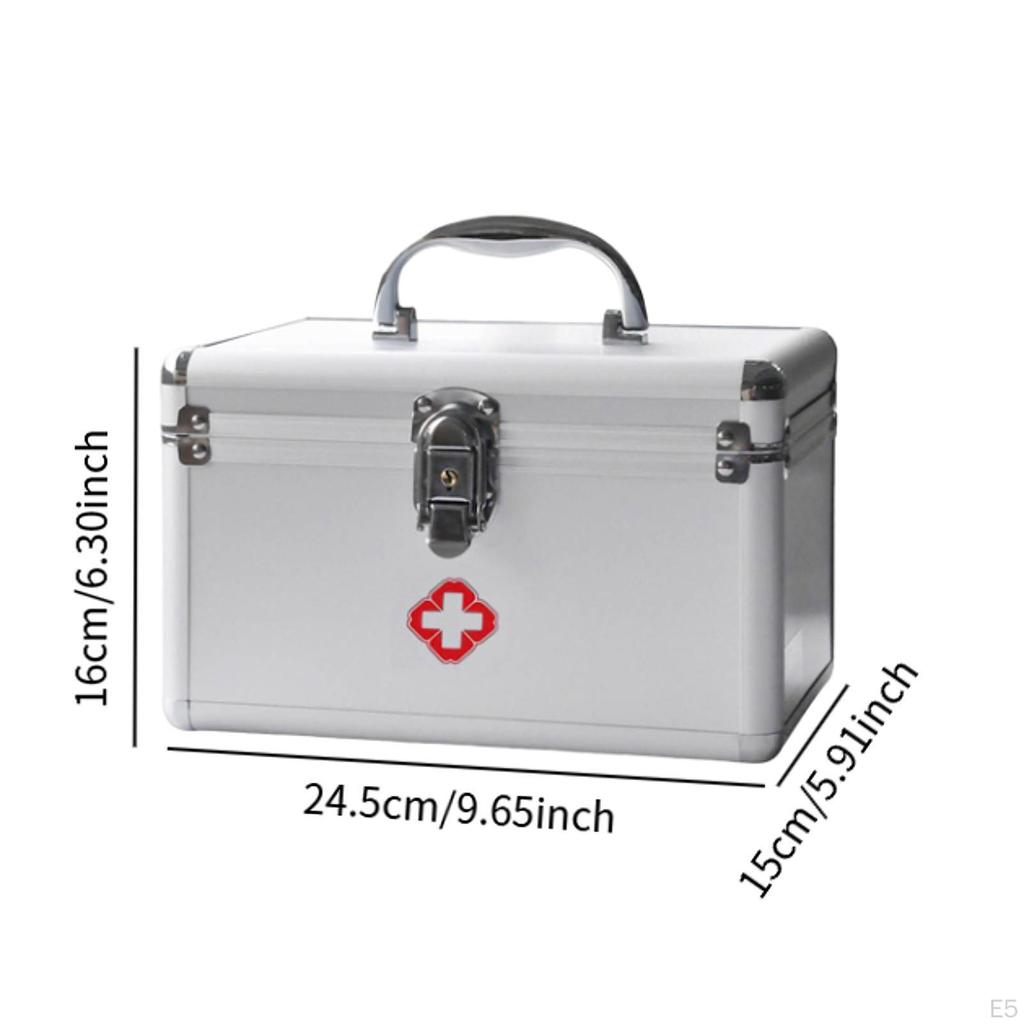 Family First Aid Box Portable Storage Case for Car Travel Outdoor Activities 25x15.8x15.6cm