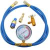 59'' Air-conditioning AC R134A Refrigerant Recharge Hose Kit with Gauge,R134A Can Tap Quick Couple,R410A Straight Swivel Adapter