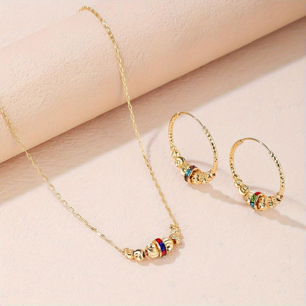 Elegant Jewelry Set, A Necklace and A Pair of Earrings, Perfect Accessories for Women's Holiday Parties Creative Jewelry Gifts