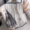 Korean Version Striped Simple Style Double-Sided Imitation Cashmere Scarf Winter High-End Temperament Women'S Warm Shawl
