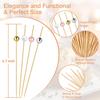 200 Cocktail Picks, Decorative Pearl Fancy Toothpicks for Appetizers, 4.7 IN Long Bamboo Skewers Wood Garnish Sticks for Food Drink Fruit Party