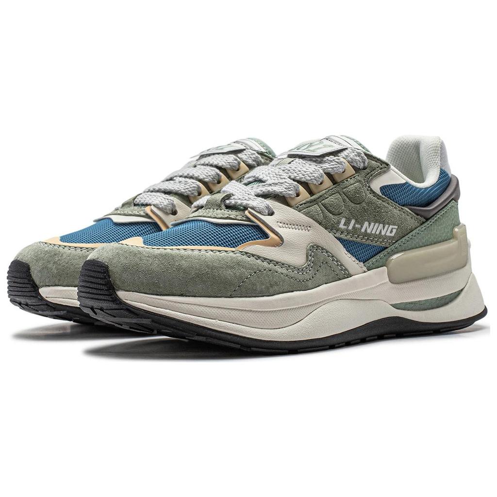 Li-Ning Comfortable Versatile Shock Absorbing Non-Slip Low-Top Casual Shoes Women sneakers Green Blue White AGCU062-3