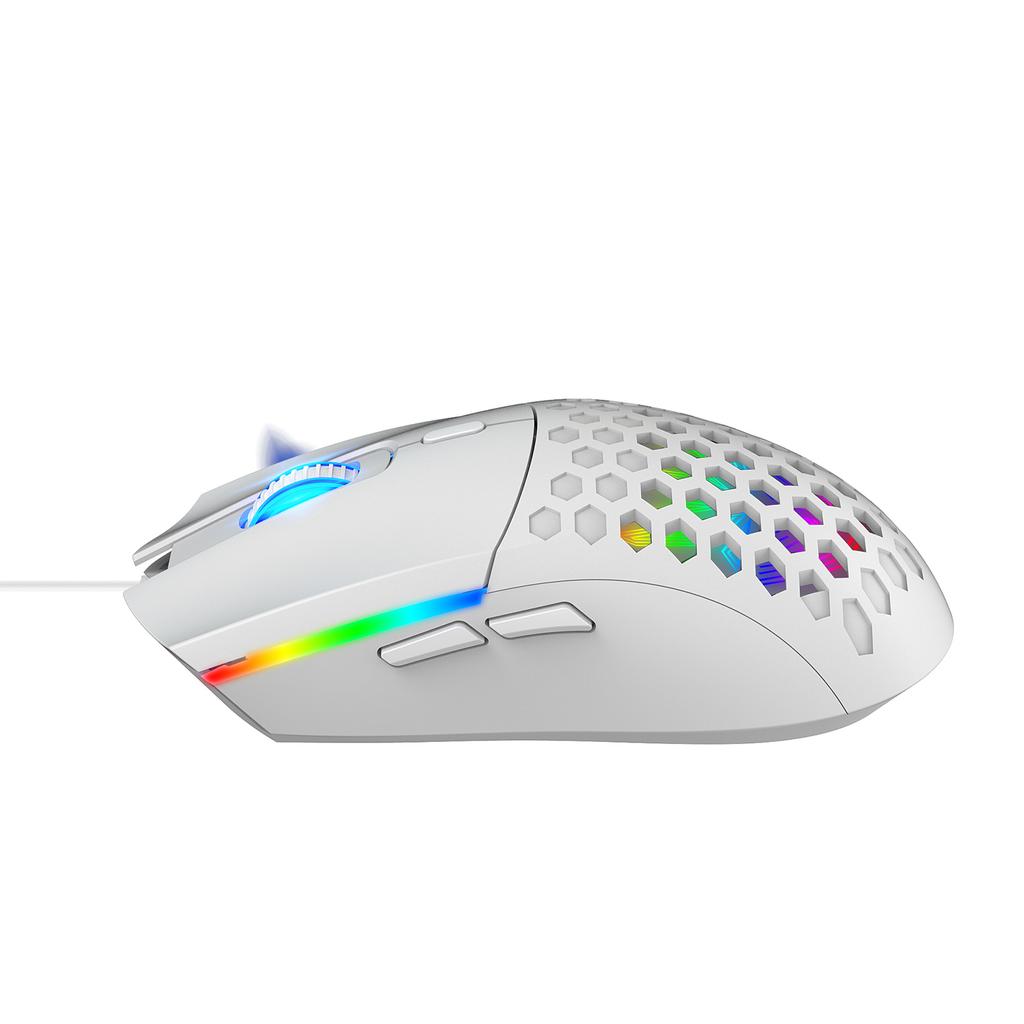Wired Mouse Hollow Design with 6400DPI Colorful Backlit Ergonomic for Gaming and Working S500 Black