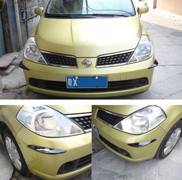 1 Pair Universal Car Rubber Bumper Corner Front Lower Lip Guard Anti-collision Protector