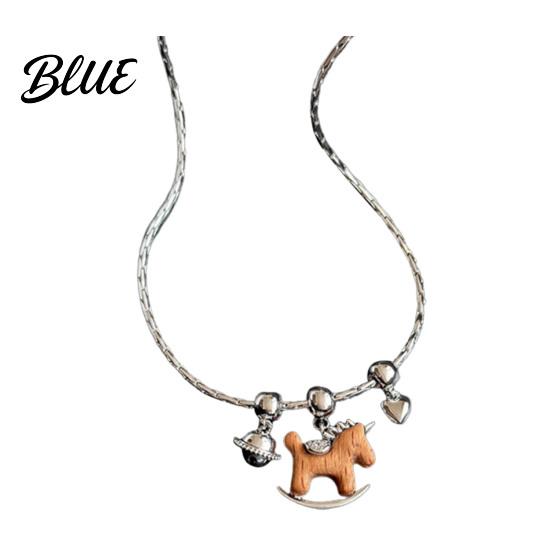 Pendant Necklace Alloy Horse Lightweight Hypoallergenic Men Women Sweater Fashion