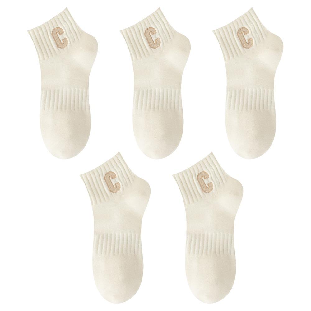 

Sweat Absorption Ankle Socks Breathable Low Cuff Sock Fashion Women Socks Spring Summer бежевий
