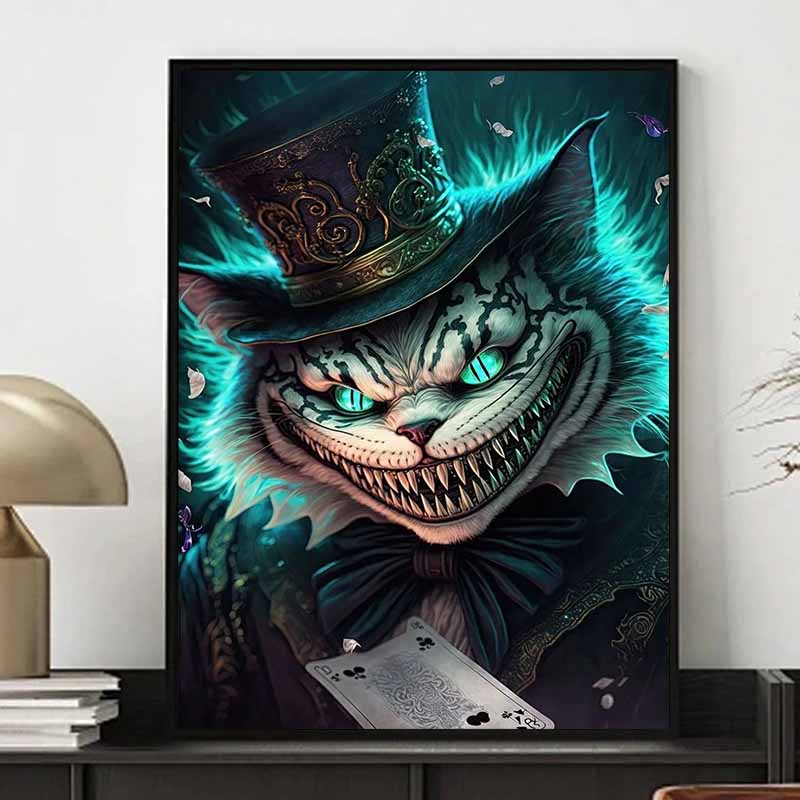 Disney Diamond Painting Dark Gothic Cheshire Cat  Alice in Wonderland Mosaic Craft Hobby DIY Gift Home Decoration Embroidery