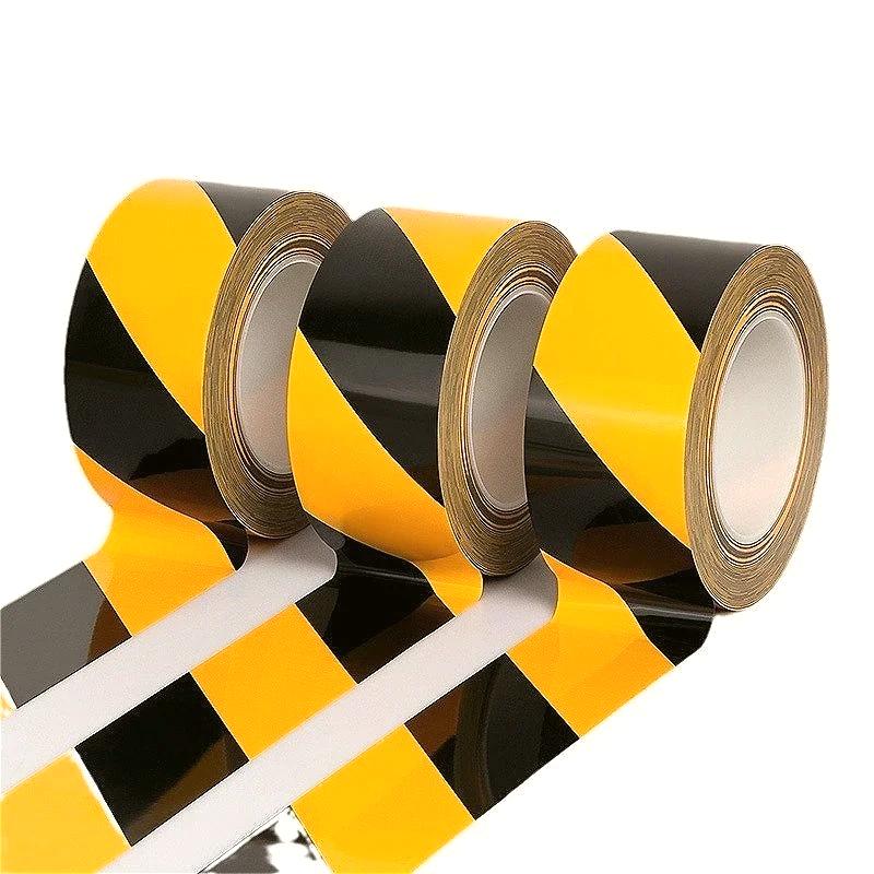 5cm/10cm Traffic Sign Ground Safety Stickers Reflective Tape Reflective Warning Tape Black and Yellow Diagonal Reflective Tape