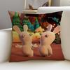 Playful RRabbidsS Cushion Cover Breathable and Skinfriendly Linen Pillowcase Square Removable and Washable Cushion