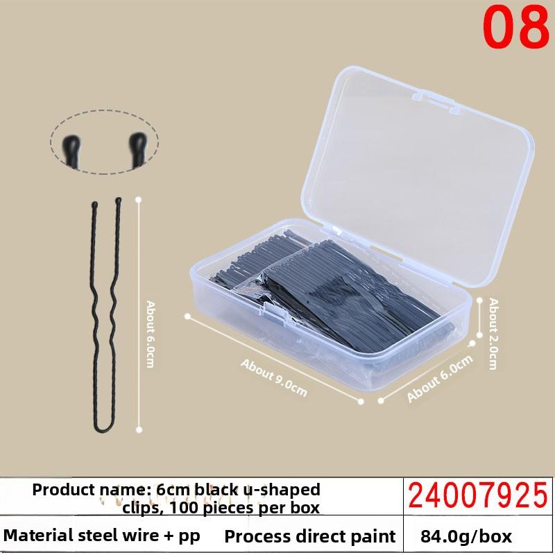 Black Steel Clip Box Contains A Straight Clip for The Bride's Updo Hairstyle Bangs Clip Wavy Hair Clip and Hair Accessory