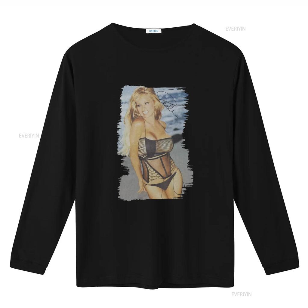 PAMELA ANDERSON T-shirt Bootleg Vintage Noir Gris Délavé Baywatch Années 90 Rétro Célébrité Imprimé vintage Lavé Doux mode