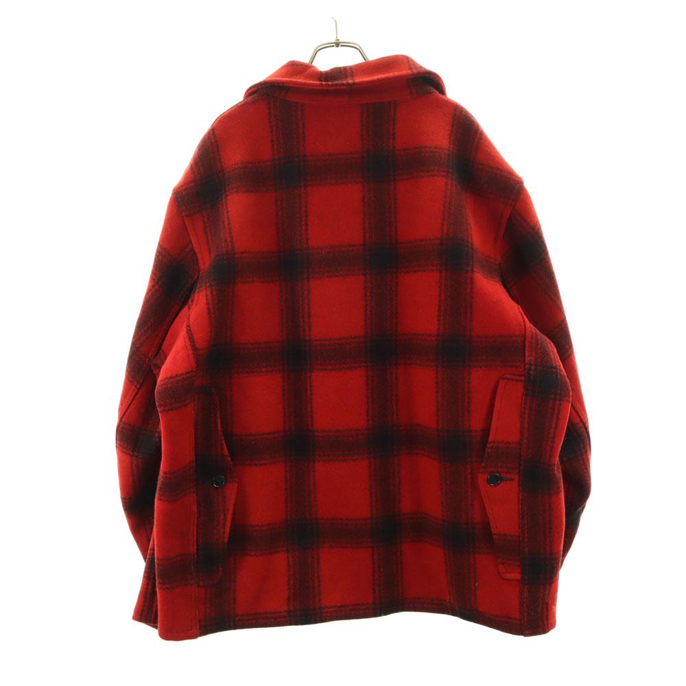 VINTAGE 40s 50s Hand warmer pocket Mackinaw Buffalo Check Pattern wool Hunting jacket Men's Used