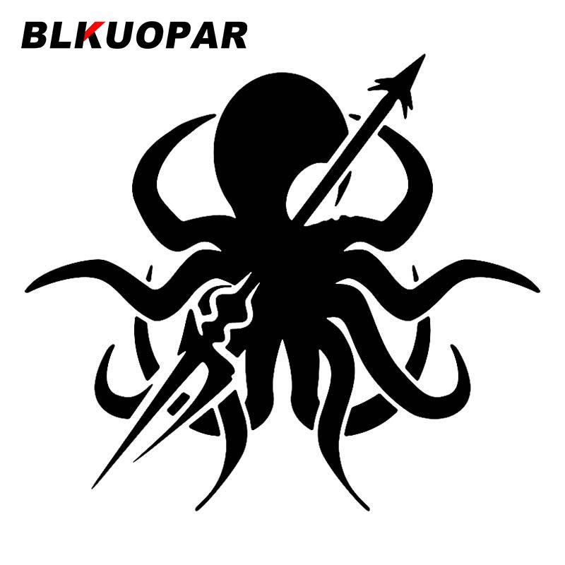 BLKUOPAR For Octopus Warrior Car Sticker Occlusion Scratch Decal Waterproof Windshield Surfboard Refrigerator Car Accessories