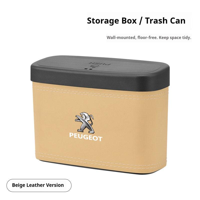 Car trash can hanging car garbage dustproof box storage box suitable for Peugeot 205 206 207 208 301 307 308 406 407 408 508 RCZ