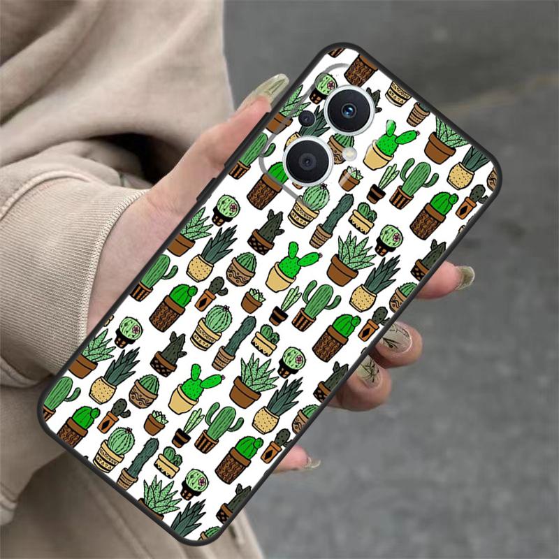 Cactus Succulent Case For OPPO Reno 14 12 11 10 13 Pro 14F 13F 12F 11F 8 7 Lite OPPO Find X9 X8 X6 Pro Cover
