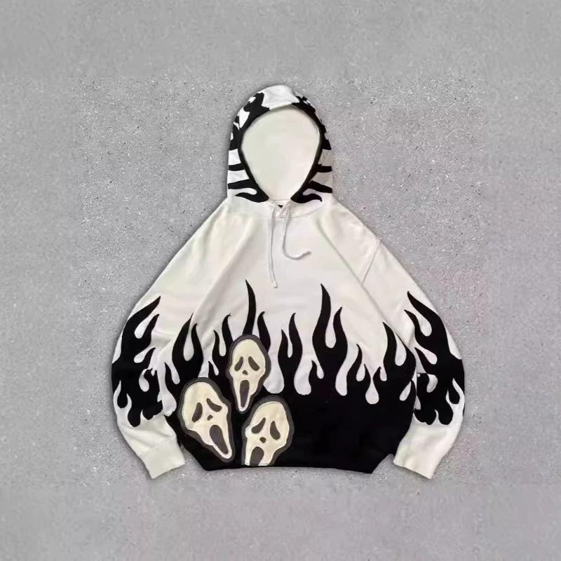 Herbst Neues Totenkopf Halloween Bedrucktes Sweatshirt Dünn Kreative Mode Herren Pullover Kapuzenpullover