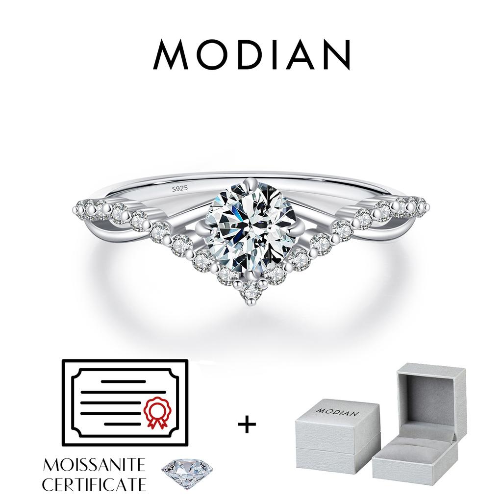 MODIAN Crown D Color Moissanite Ring Delicate Lab Diamond Ring 925 Silver For Women Wedding Engagement Jewelry
