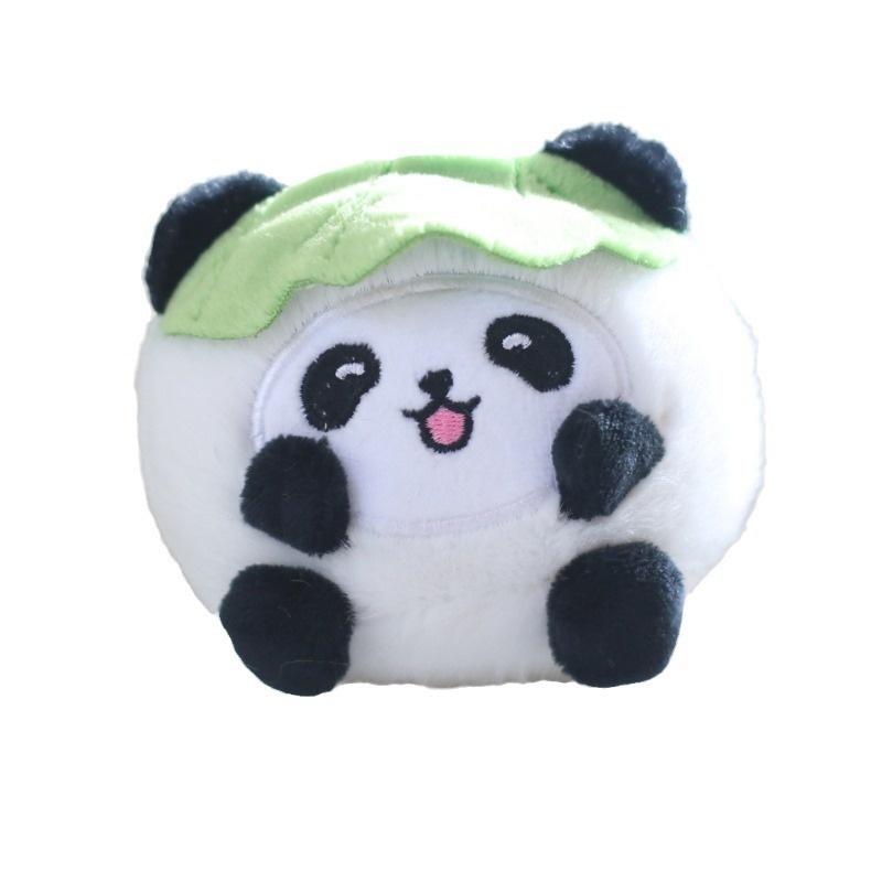 Niedlicher Panda Plüschtier Schlüsselanhänger Kurzplüsch 11cm Höhe Panda und Kaki Design