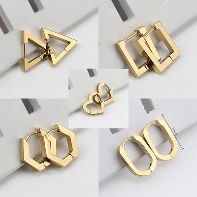 Orecchini Orecchini a cerchio geometrici alla moda Orecchini geometrici in acciaio inossidabile Regalo Gioielli in acciaio inossidabile per feste punk