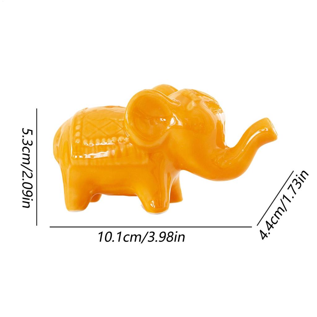 Elefantfigur Keramisk Samleobjekt Skrivebordsdekorasjon Lykkeelefant Dekor For Stue Familiens Gang Gårdshus Julebord