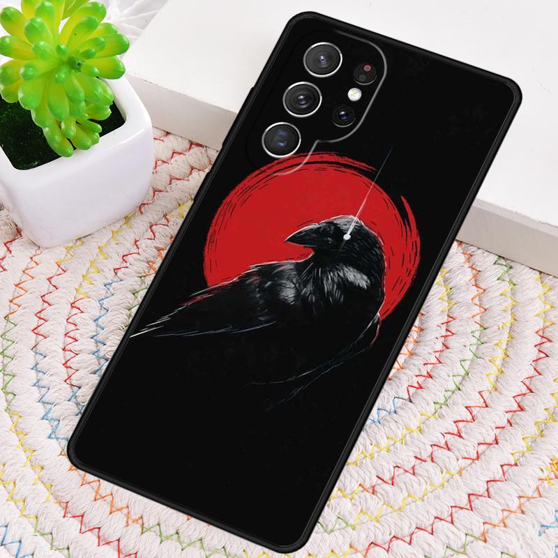 Goth Raven Silicone Phone Case For Samsung Galaxy Note 10 Pro S26 S25 S24 S23 S22 S21 Plus S25Ultra Capa Cover