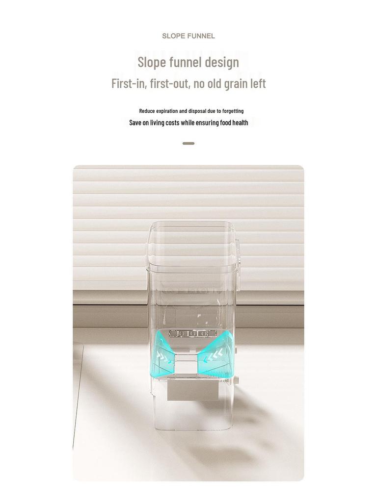 Nástěnná nádoba na skladování obilí – Hermeticky uzavřená nádoba s lisovacím mechanismem odolná proti hmyzu na rýži a proso